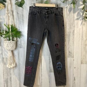 OBEY Graphic Print Black Jeans